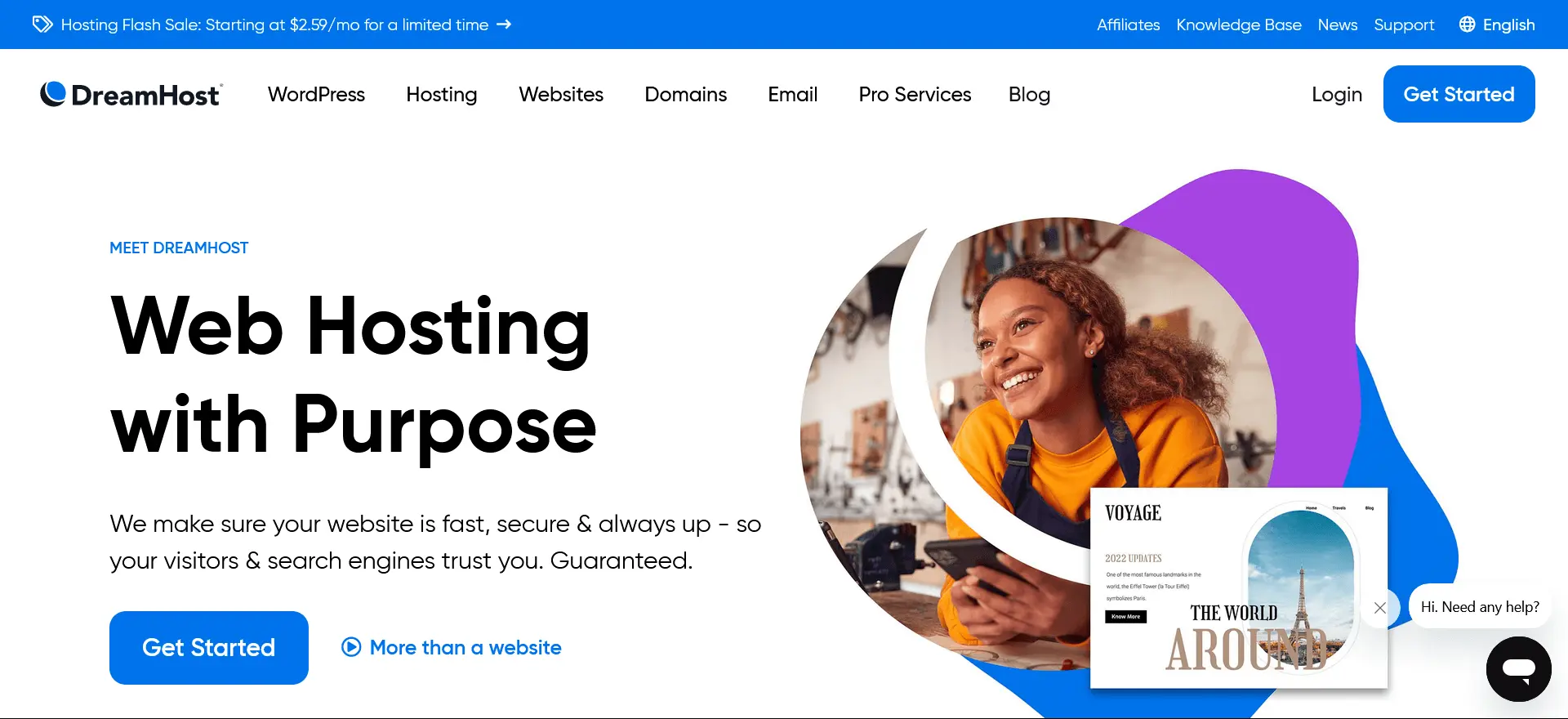 DreamHost homepage