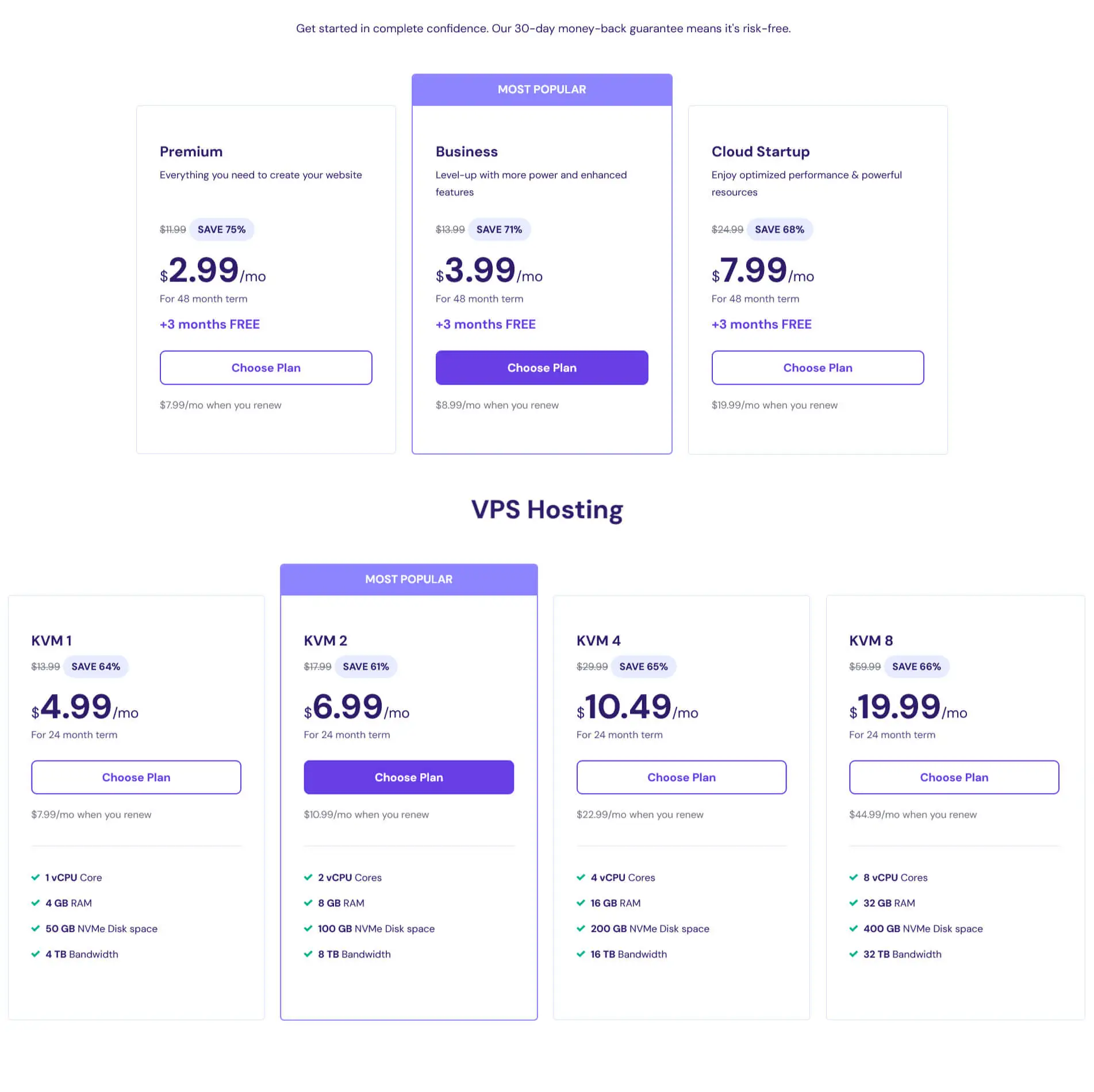 Hostinger Web Hosting Pricing