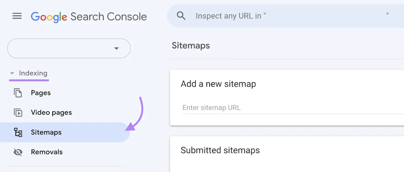 google search-console Add a new sitemap